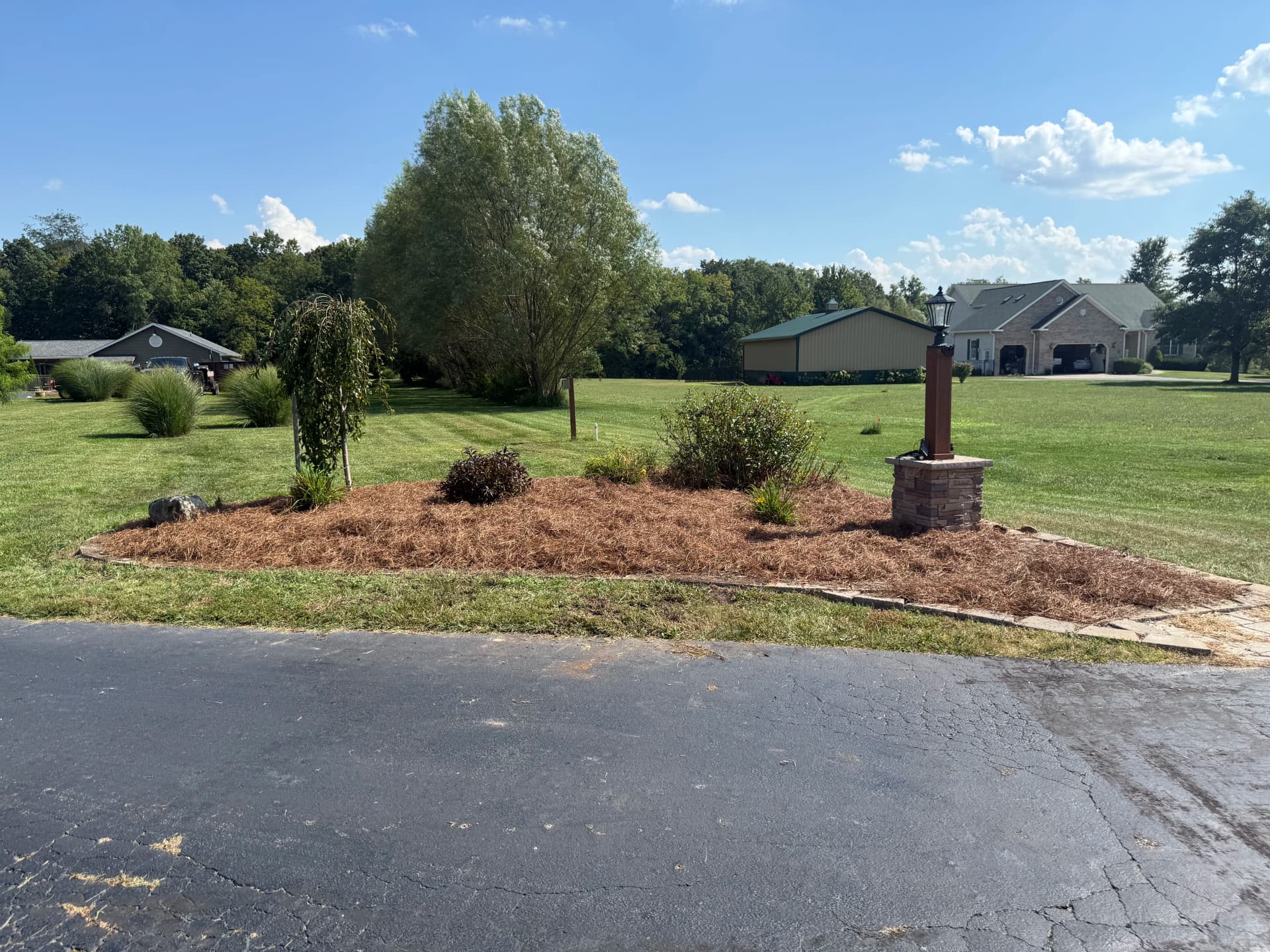 Pine Straw and Rock Landscaping Brings Carolina Charm to Ohio